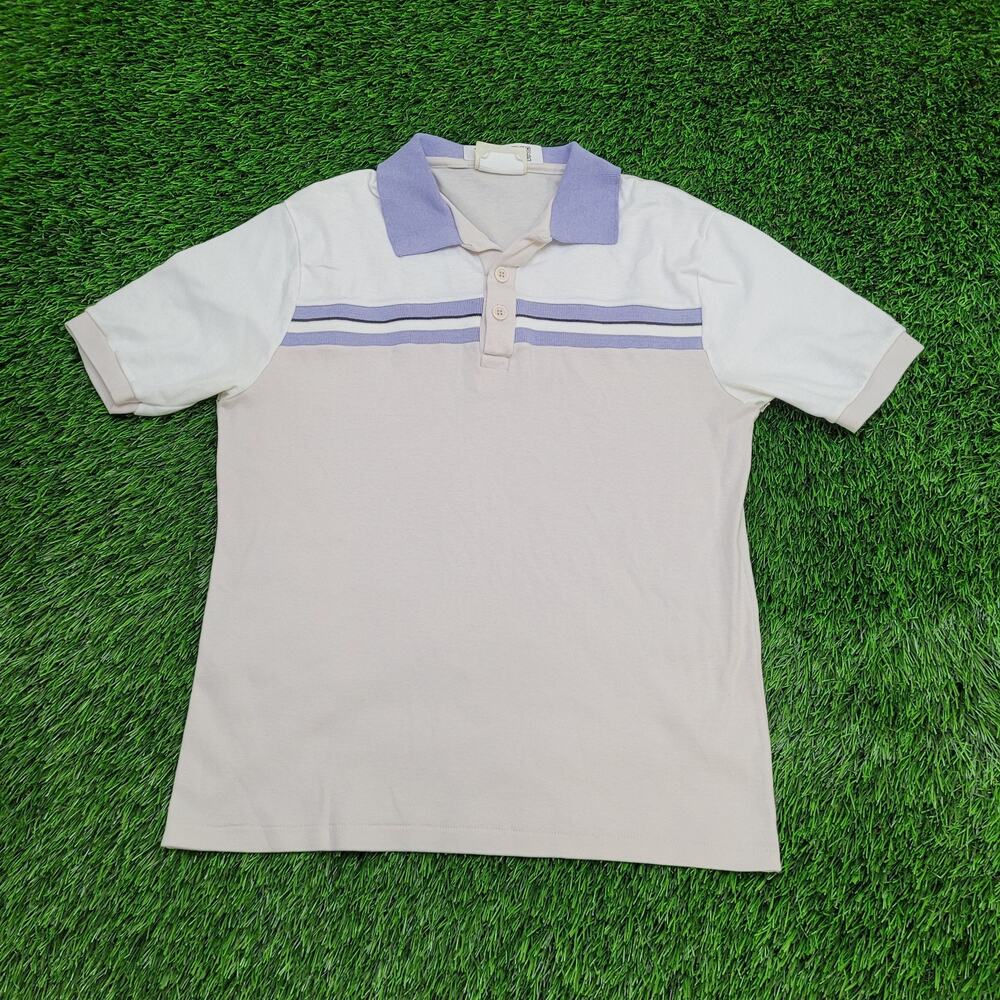 Vintage 90s Encino Polo Shirt Large 19x25 Colorblock